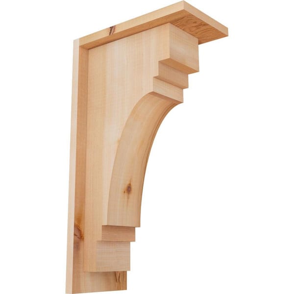 Ekena Millwork 5-1/2 in. x 10 in. x 18 in. Western Red Cedar Pescadero Smooth Corbel with Backplate