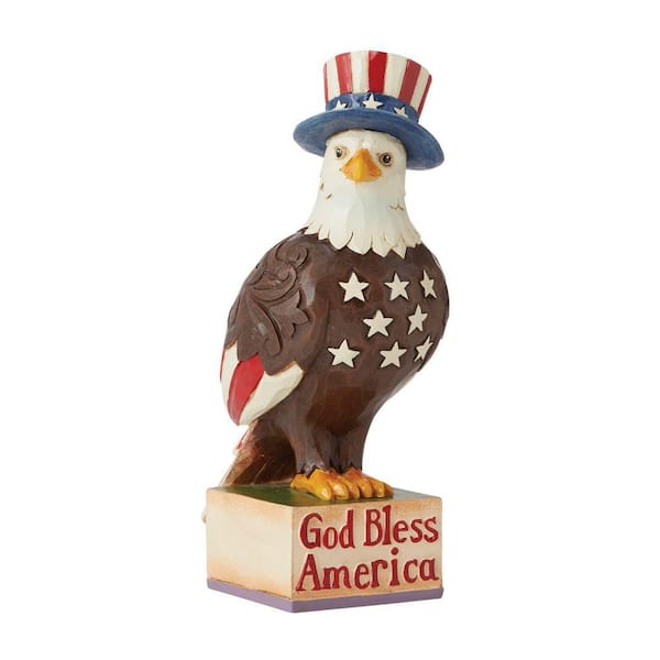 Jim Shore Patriotic Eagle Figurine-6.125 in. Bless America Statue
