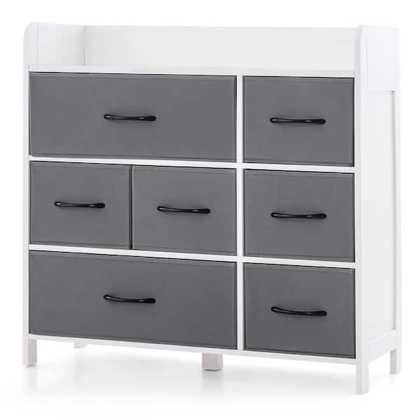 Costway White 7-Drawer 31.5 in. Dresser for Bedroom with 2 Costway White 7-Drawer 31.5 in. Dresser for Bedroom with 2