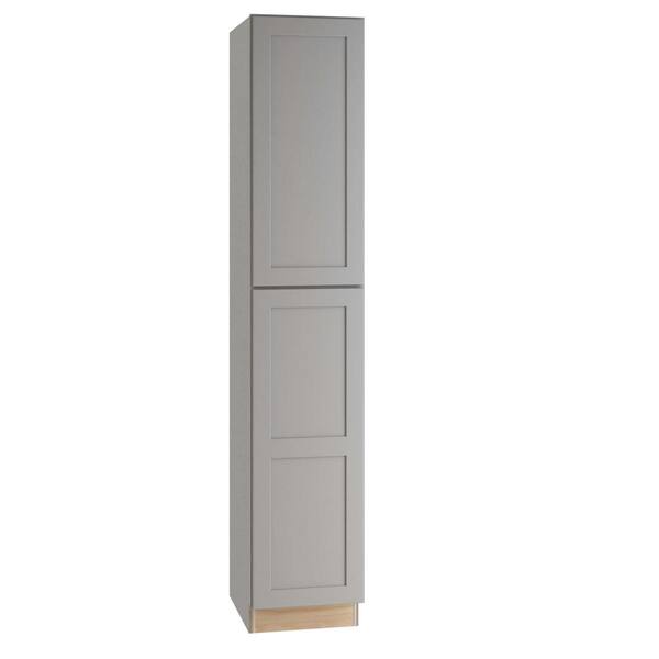 Home Decorators Collection Tremont Pearl Gray Painted Plywood Shaker Assembled Utility Pantry Kitchen Cabinet Sft Cls L 18 in W x 24 in D x 90 in H
