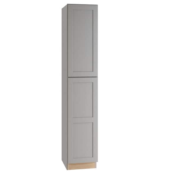 Home Decorators Collection Tremont Pearl Gray Painted Plywood Shaker Assembled Utility Pantry Kitchen Cabinet Sft Cls L 18 in W x 24 in D x 96 in H