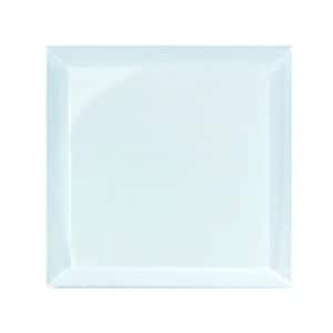 Frosted Elegance Glossy Blue Beveled Square 8 in. x 8 in. Glass Wall Backsplash Tile (2.66 sq. ft./Case)
