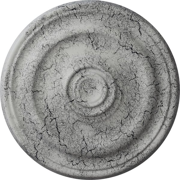 Ekena Millwork 1-1/2 in. x 15-7/8 in. x 15-7/8 in. Polyurethane Kepler Traditional Ceiling Medallion, Ultra Pure White Crackle