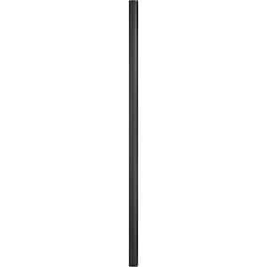 Outdoor 7 Foot Textured Black Aluminum Constuction Post for Outdoor Lanterns with Fluted Design