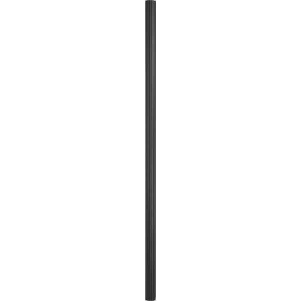 Progress Lighting Outdoor 7 Foot Textured Black Aluminum Constuction Post for Outdoor Lanterns with Fluted Design