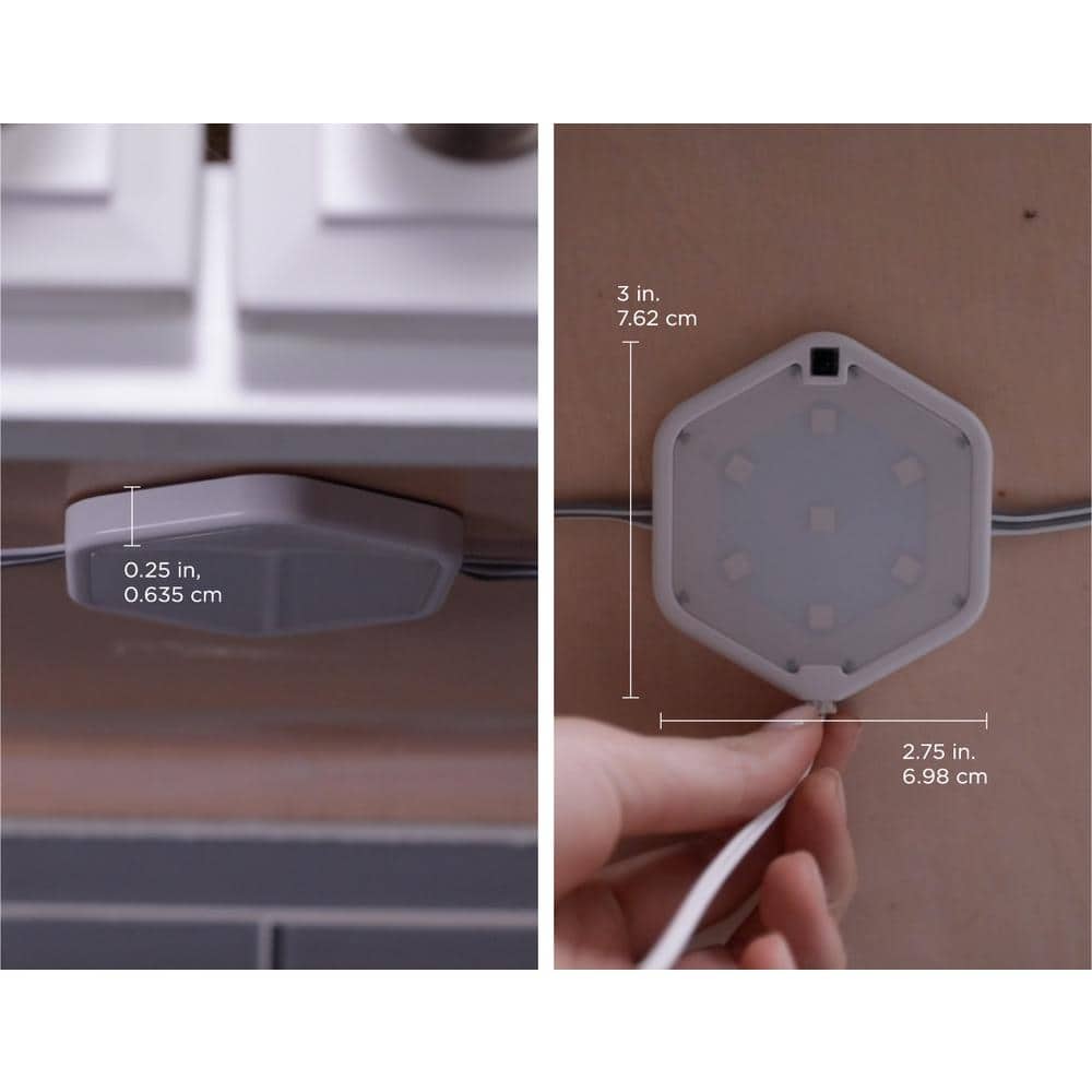Warm White LED Under Cabinet Puck Light Kit, 5-Pack