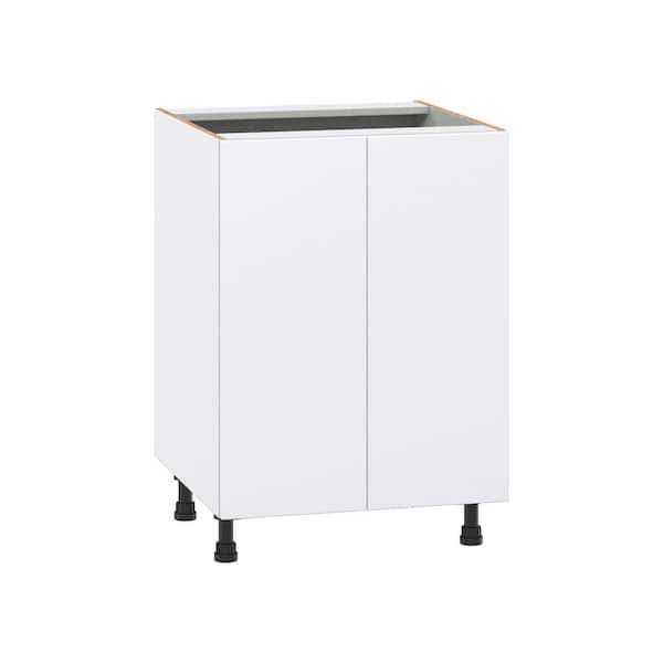 J COLLECTION Fairhope Bright White Slab Assembled Sink Base Kitchen Cabinet (24 in. W x 34.5 in. H x 24 in. D)