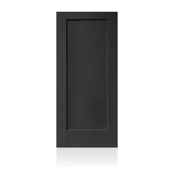 36 in. x 80 in. 1 Panel Hollow Core Black Painted Composite Interior Door Slab