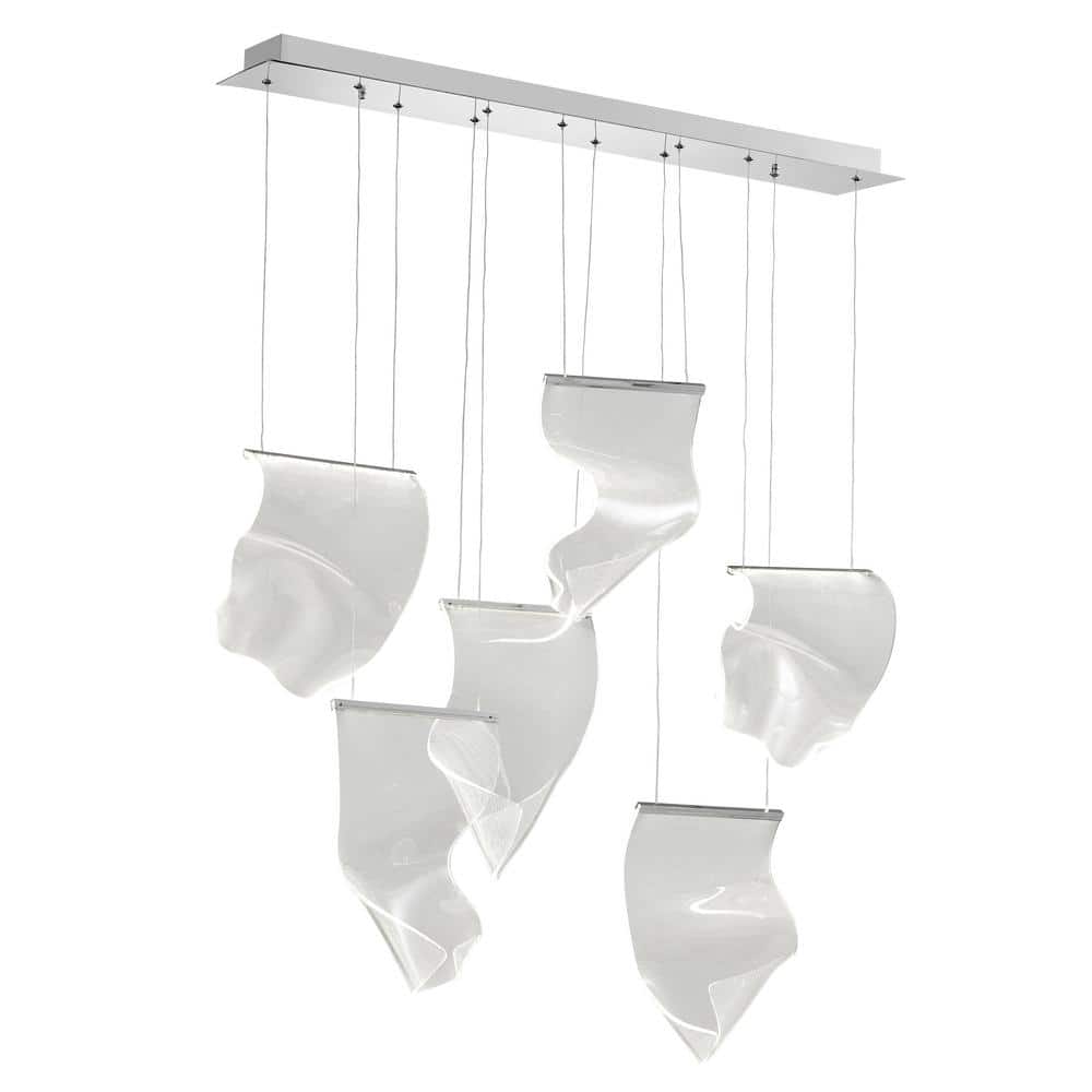 Acrylic Lace 6-Light Dimmable Integrated LED Chrome Laces Chandelier for Dining Room price history on PriceWatchPro