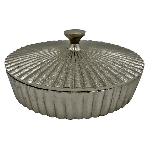 castellousa 8 in. Decorative Aluminum Tortilla Tray in Nickel
