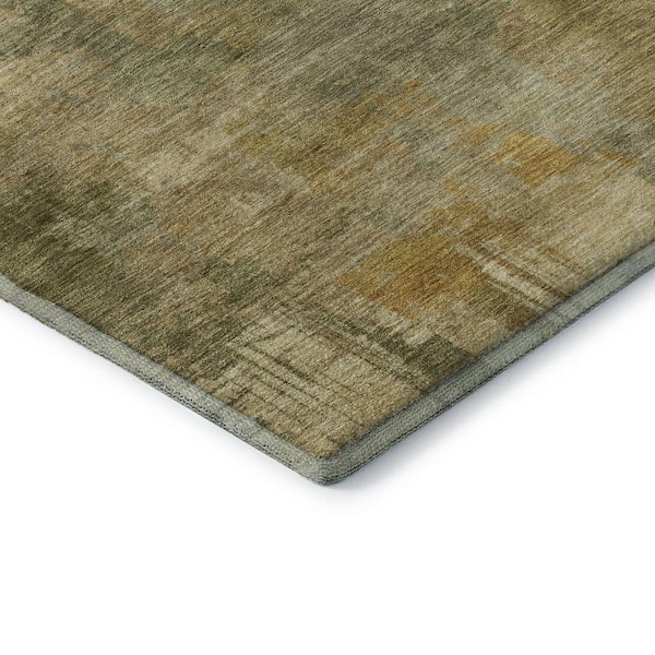 Mayfield Premium Machine Washable Abstract AMF2069 Khaki 10 ft. x 14 ft. Area Rug
