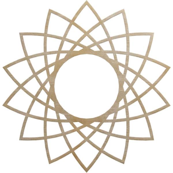 Ekena Millwork 30 in. x 30 in. x 1/4 in. Eleanor Wood Fretwork Pierced Ceiling Medallion, Birch