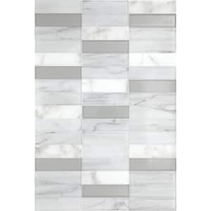 Xpress Mosaix Perfect-Fit White Carrara Polished 12 in. x 18 in. Marble/Glass Mosaic Tile (634.2 sq. ft./Pallet)
