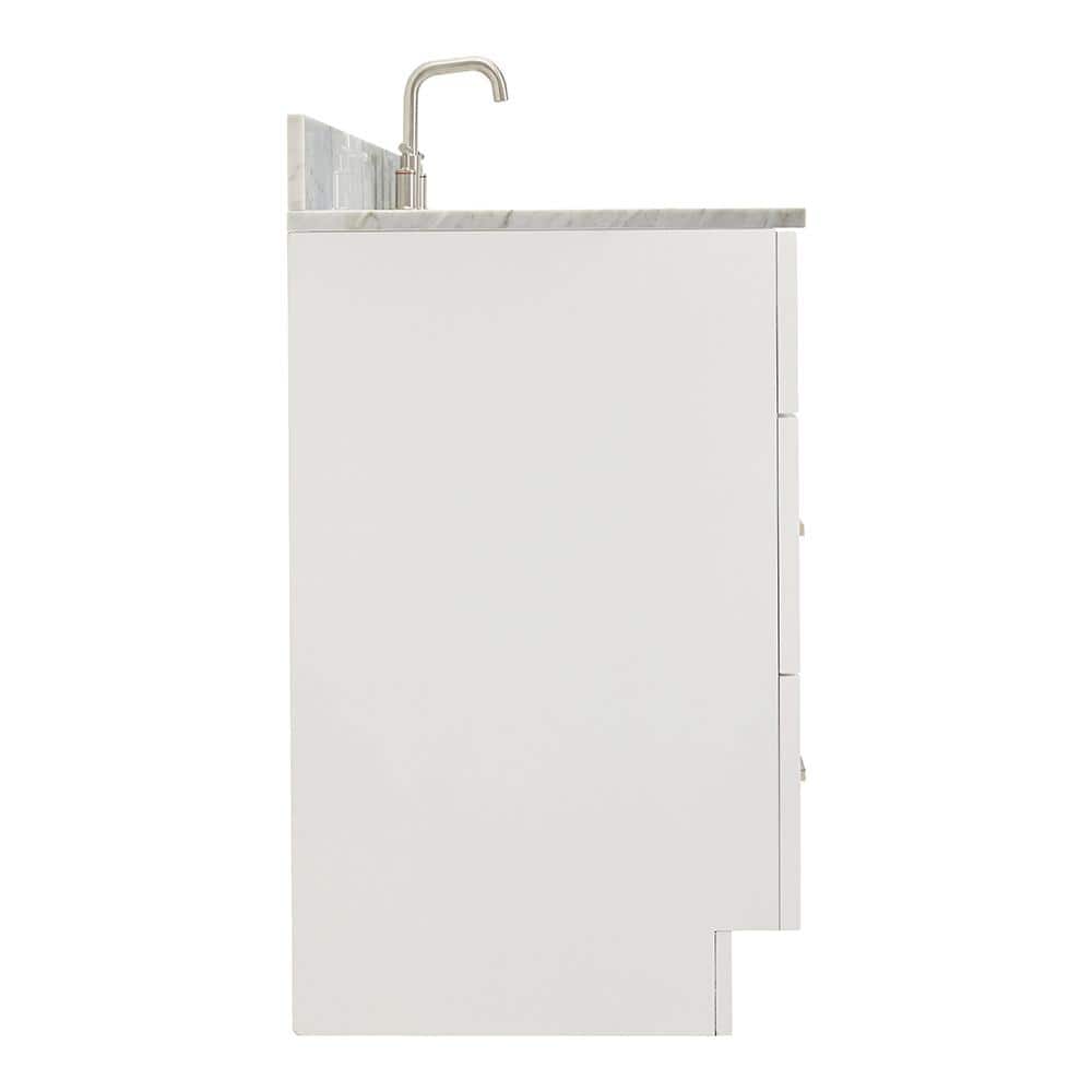 Hamlet 43" White Carrara Marble Single Vanity Set