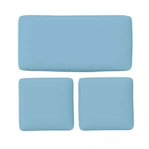 36 in. x 18 in. (3-Piece) Outdoor Patio Replacement Seat Cushions Fit for Loveseat Sofa Lounge Chair Furniture Sky Blue