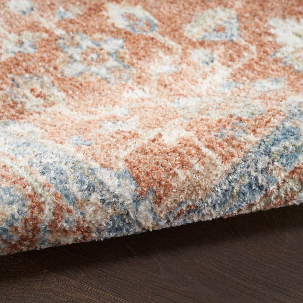 Vintage Persian Denim Multi 5' x 7' Flatweave Washable Area Rug