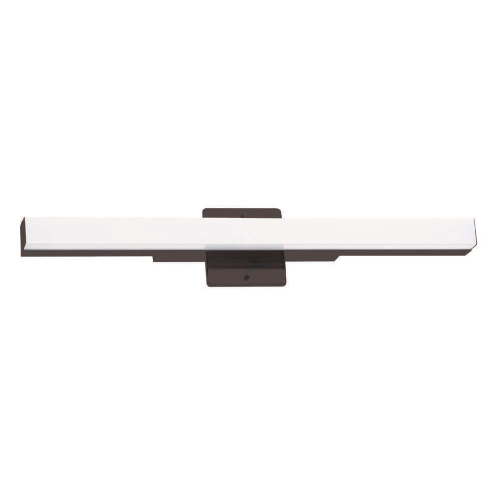 Torretta 23.62 in. W x 4.25 in. H 1-Light Matte Black Integrated LED Bathroom Vanity Light with White Acrylic Shade price history on PriceWatchPro