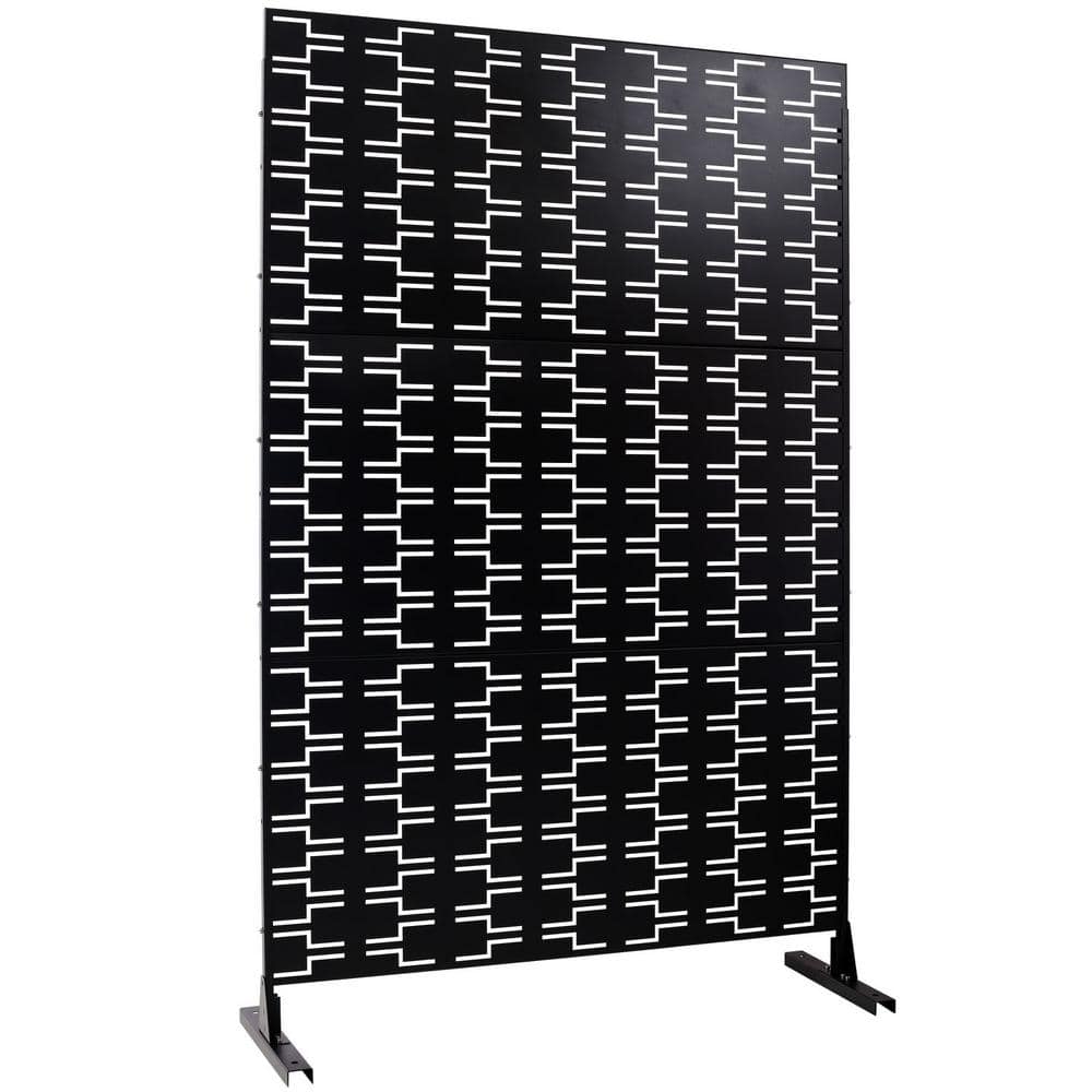 Anky 76 in. H x 48 in. W Steel Garden Fence, Metal Privacy Screens and Panels with Free Standing in Black price history on PriceWatchPro
