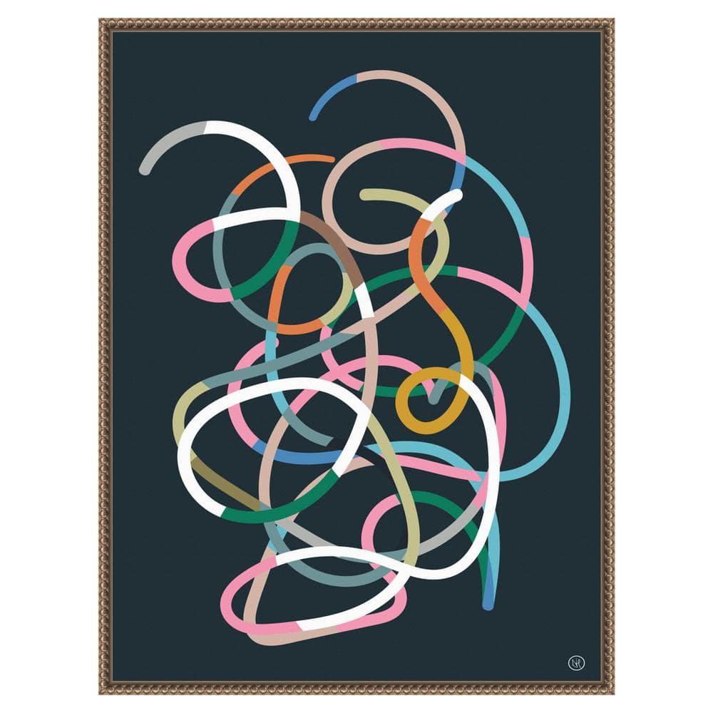 Dan Hobday Abstract Multicolor Beaded Framed Canvas Wall Art