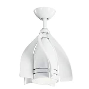 Terna 15 in. Indoor White Downrod Mount Ceiling Fan with Integrated LED with Remote Included