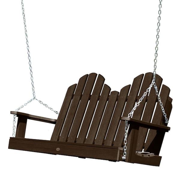 Highwood Classic Westport 4 ft. 2-Person Weathered Acorn Recycled Plastic Porch Swing