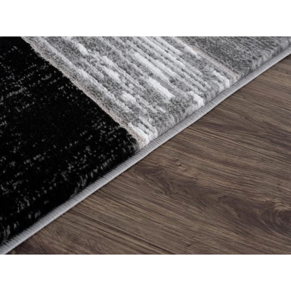Verena Black Geometric 2 ft. x 6 ft. Runner Rug