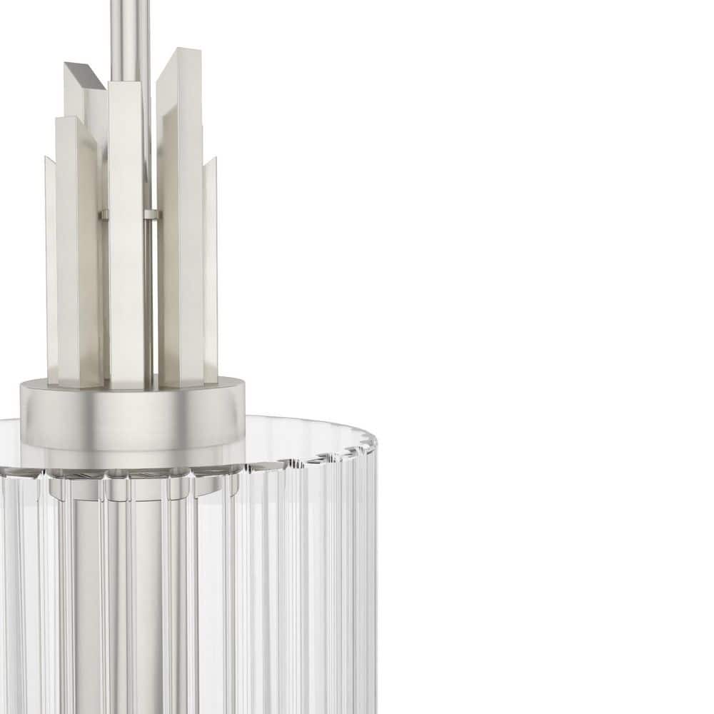 Gatz Brushed Nickel Clear Fluted Mini Pendant Light