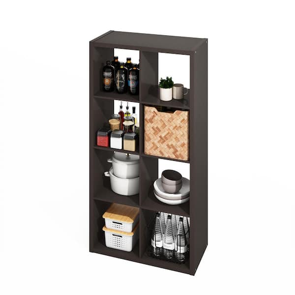 HERMITE 6-Shelf Black Oak Pantry Organizers Shelf
