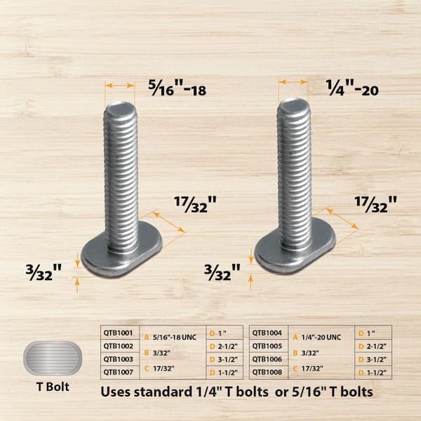 POWERTEC 48 in. Double-Cut Profile Universal T-Track with