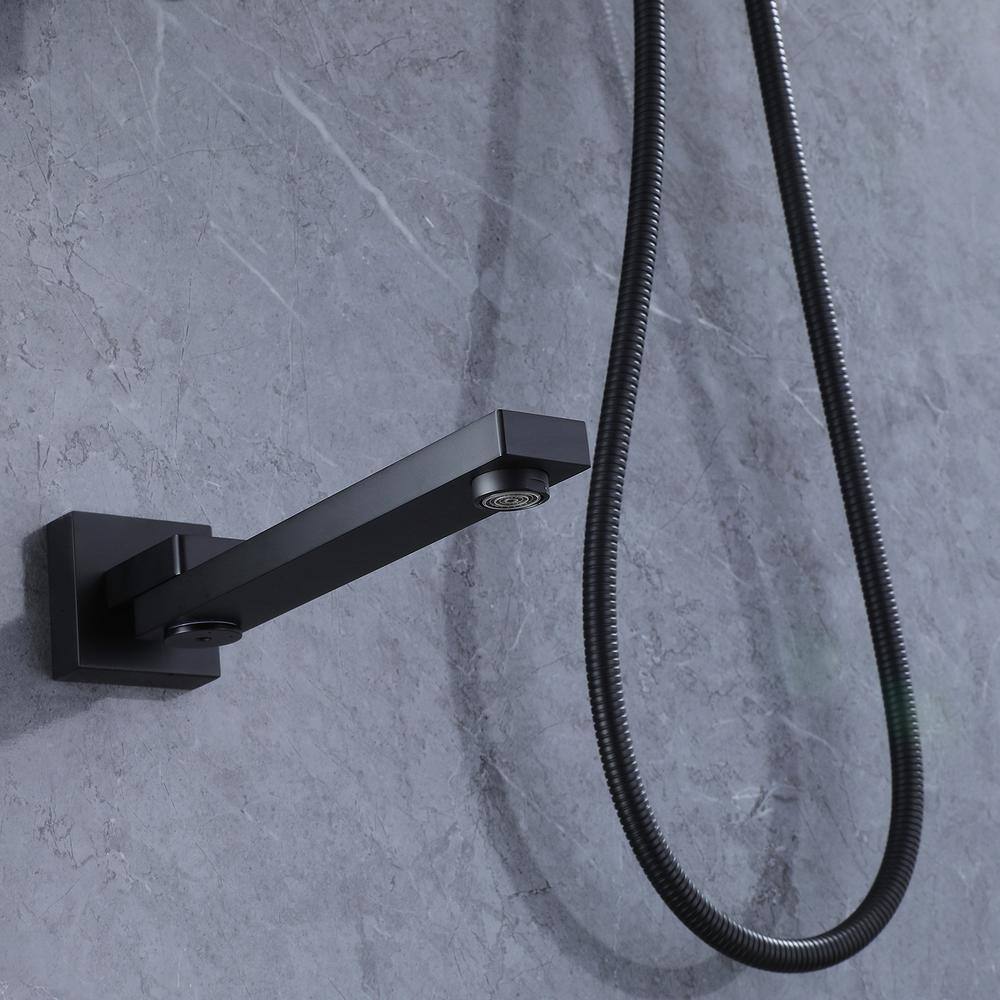 Matte Black Stainless Steel Rain Shower Faucet Set