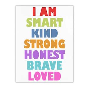 "I Am Smart" Gallery-Wrapped Canvas Wall Art Unframed Abstract Art Print 26 in. x 18 in.