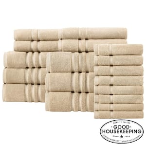 Turkish Cotton Ultra Soft Khaki 18-Piece Bath Towel Set