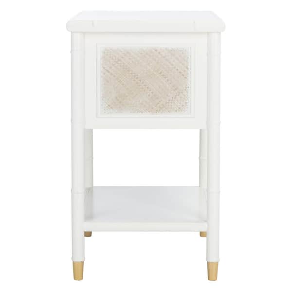 24'' Tall End Table, Narrow Side Table with Drawer and Shelve for Small Space Red Barrel Studio Color: White