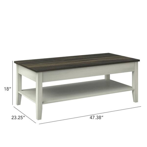 Twin Star Home 47 38 In Old Wood White, Fantastic Furniture Kingston Coffee Table