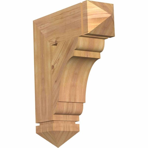 Ekena Millwork 5.5 in. x 24 in. x 20 in. Western Red Cedar Olympic Arts and Crafts Smooth Bracket