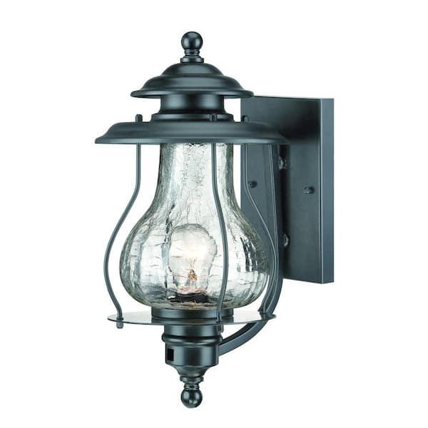 Blue Ridge Collection 1-Light Matte Black Outdoor Wall Lantern Sconce