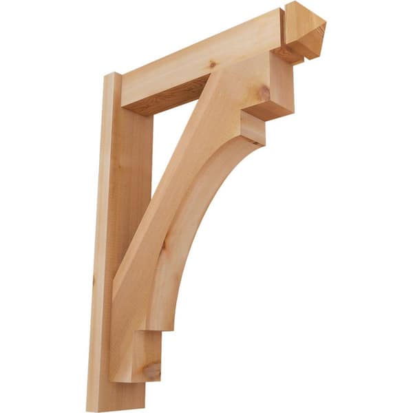 Ekena Millwork 6 in. x 32 in. x 24 in. Western Red Cedar Merced Arts and Crafts Smooth Outlooker