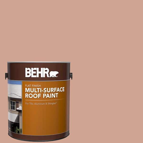 BEHR 1 gal. #RP-22 Antique Adobe Flat Multi-Surface Exterior Roof Paint