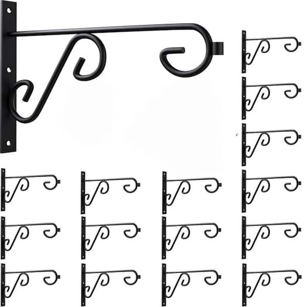 16-Pack 12in Anti-Rust Metal Wall Hooks,Indoor/Outdoor Hangers for Planters,Bird Feeders,Lanterns & Wind Chimes