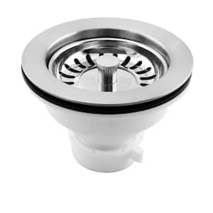 Design House Kitchen Sink Anti-Clogging S304 Stainless Steel Drain Strainer with Food Waste Catching Basket and A Plastic Base, Silver 542993