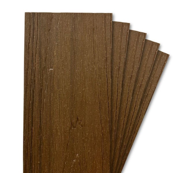 0.40 in. x 3. 5 in. x 70.20 in. Teak Capped Composite Flat-top Fence Picket (5-Pack)