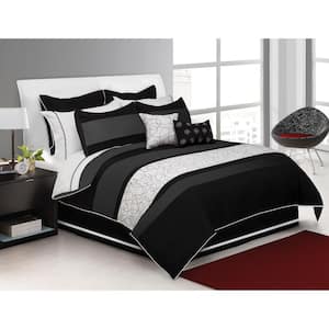 Safdie & Co. Black Graphic Queen Polyester Comforter Only