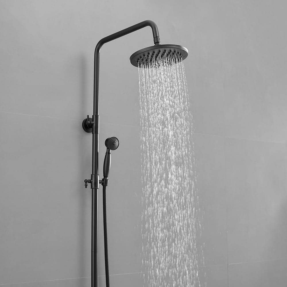 Matte Black Adjustable Rain Shower System with Handheld