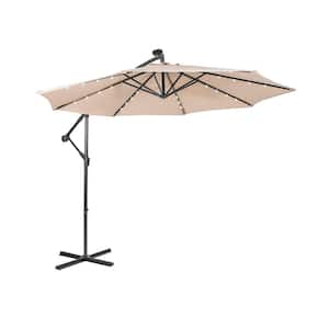 10 ft. Outdoor Patio Cantilever Umbrella with Crank System, Beige