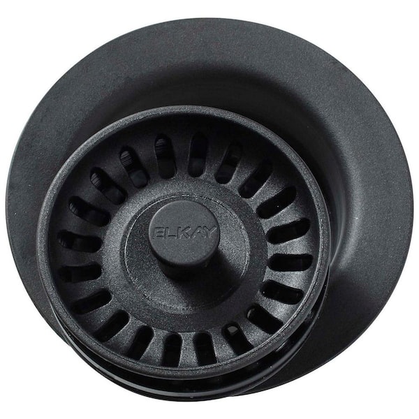 Elkay Polymer Disposer Fitting for 3-1/2 in. Sink Drain Opening in Black