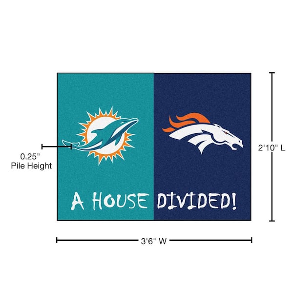 : FANMATS 20555 NFL Raiders / Broncos House Divided Rug