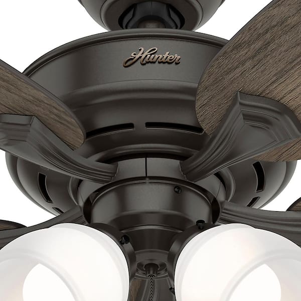 Hunter Channing Ii 52 In Led Indoor Noble Bronze Ceiling Fan With Light Kit 50508 The Home Depot Hunter Channing Ii 52 In Led Indoor, Home Depot Ceiling Fans With Lights Hunter