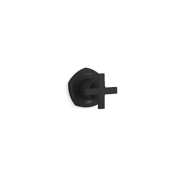 KOHLER Occasion Cross 1-Handle Tub and Shower Faucet Trim in Matte Black with Volume Control