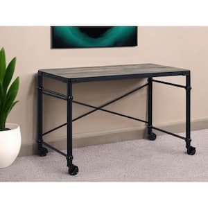 47 in. Rectangular Brown Metal 0-Drawer Computer Desks