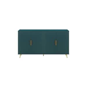 59.8 in. W x 15.5 in. D x 32.5 in. H Antique Green Linen Cabinet TV Console with Storage Cabinet and Adjustable Shelves